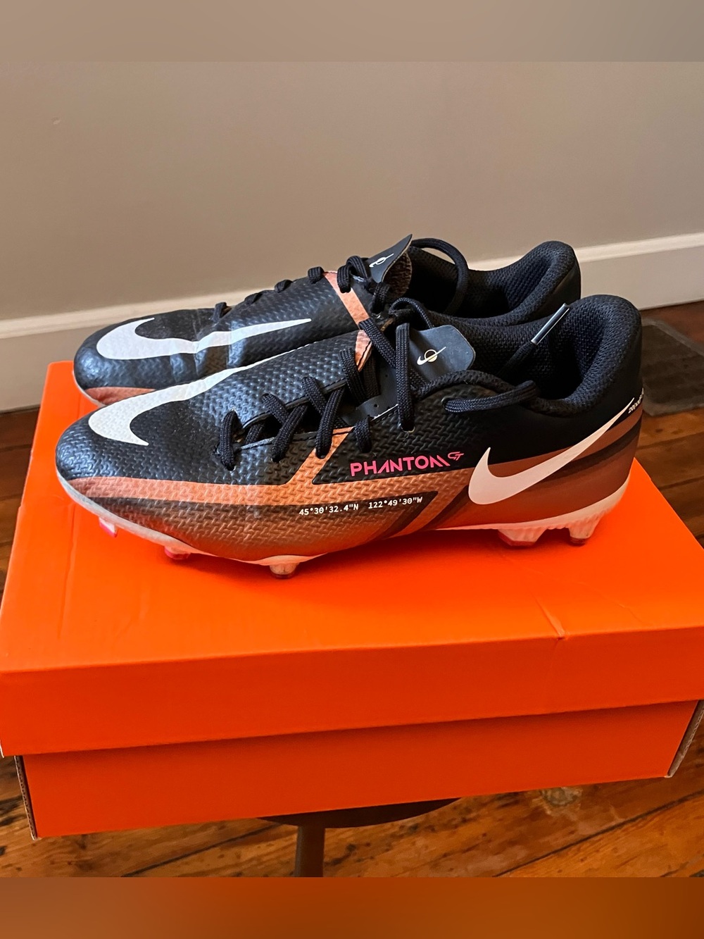 Nike Phantom GT2 Kids' Black and Copper  Soccer Cleats